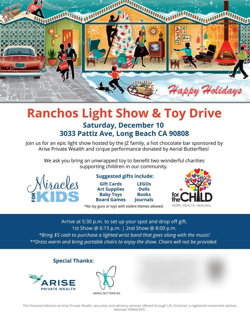 2022 poster for the Ranchos Light Show and Toy Drive (past season)